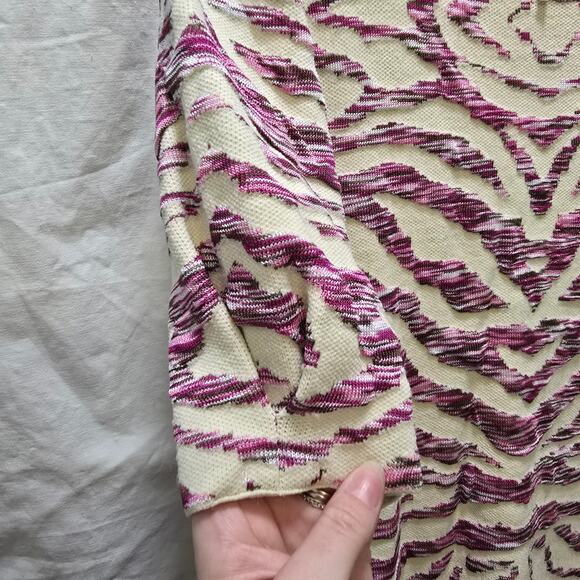 Free People Take Me Out zebra print mini bodycon dress puff sleeve knit large - Picture 4 of 11